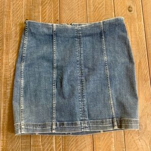 Free People Zipper Jean Skirt